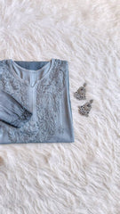 Alysha Grey Ombre Long Rayon Kurta