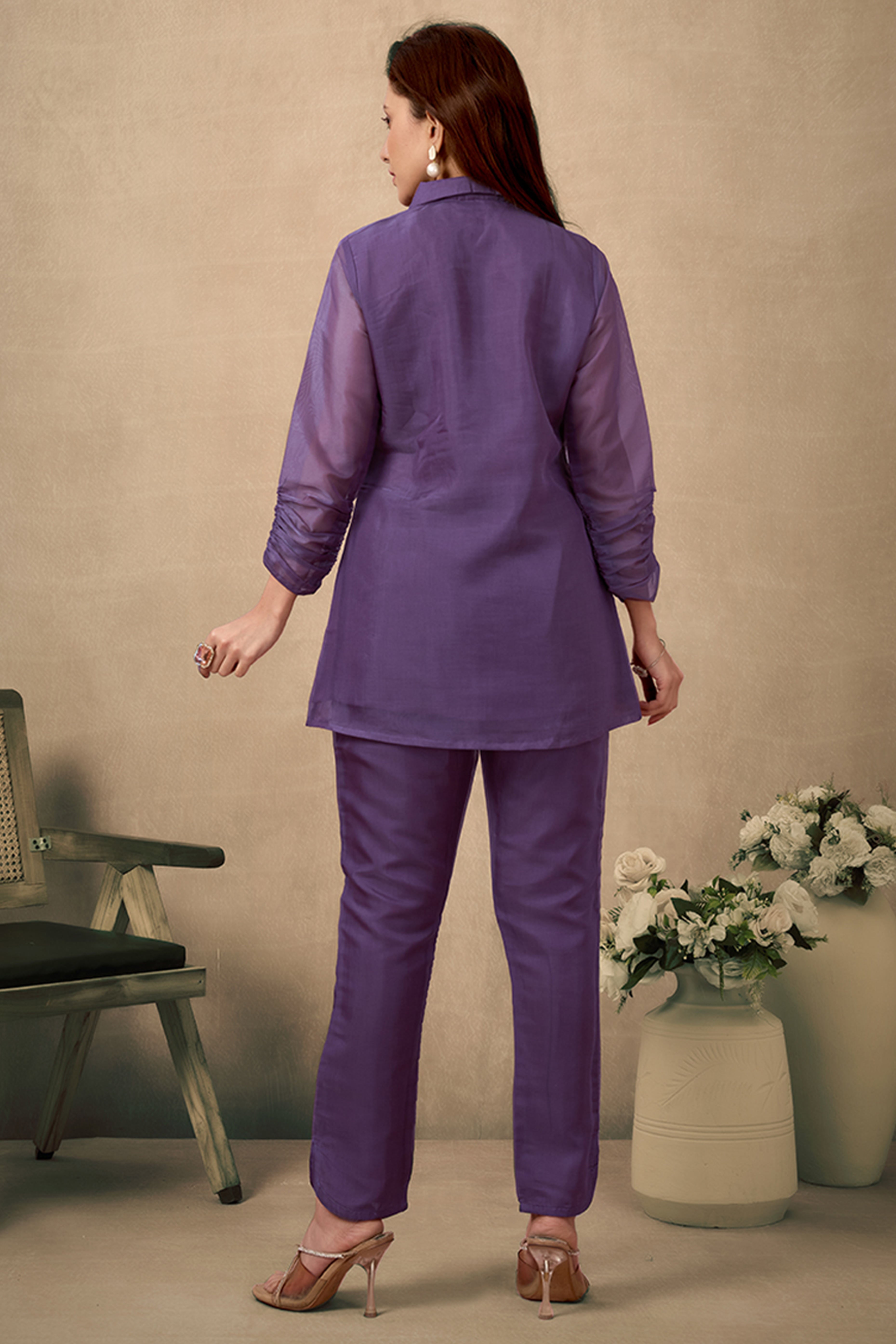 Yellow Floral Handwork Cotton Co-Ord Set – Top & Bottom