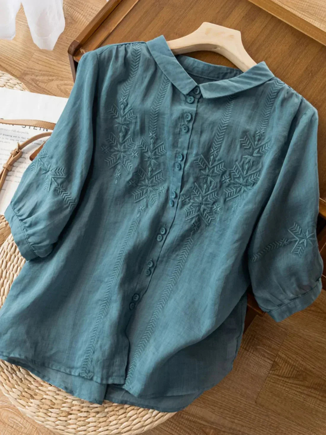 Pure Cotton Embroidered Shirt – Elegant Everyday Wear