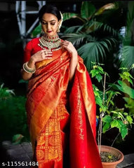 Zari Woven Banarasi Jacquard Silk Saree for Wedding