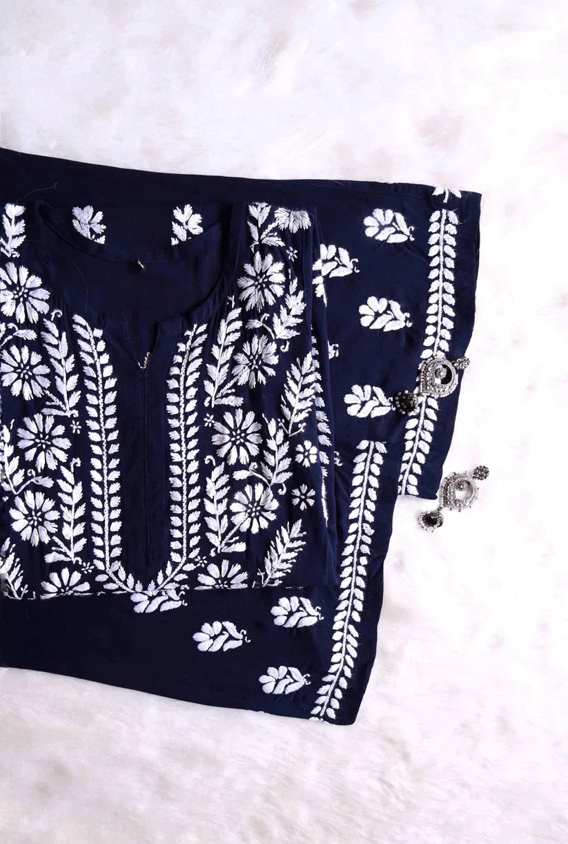 Amaira Navy Blue Rayon Kurta Pant set