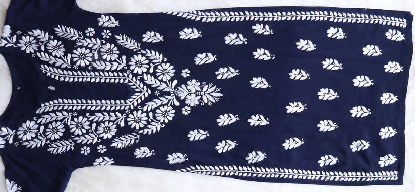 Amaira Navy Blue Rayon Kurta Pant set