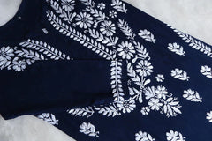 Amaira Navy Blue Rayon Kurta Pant set