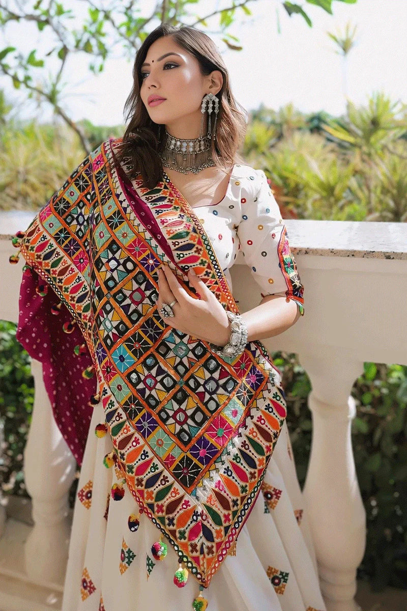 Real Mirror Work Gujarati Style Chaniya Choli