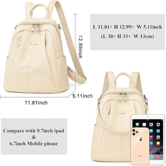 Women’s Anti-Theft Convertible Backpack Purse – Multi-Way Carry Leather-Texture Travel & College Bag with Hidden Pocket