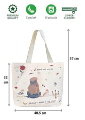 Women’s Reusable Canvas Tote Bag with Pocket – Large Shopping, Grocery & Travel Shoulder Handbag