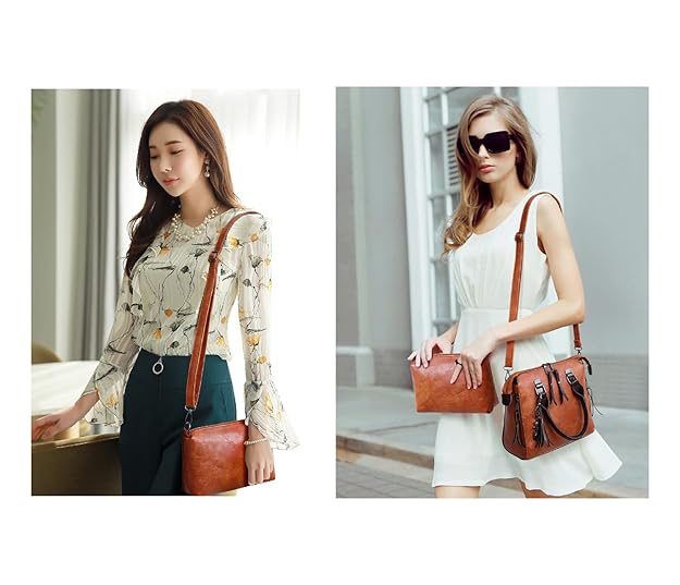 Women’s Handbag Set of 4 – PU Leather Tote, Crossbody Bag, Clutch & Card Holder