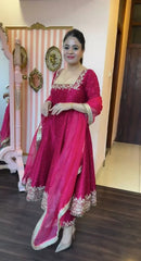 Vichitra Silk Kurta Set with Dupatta for Women