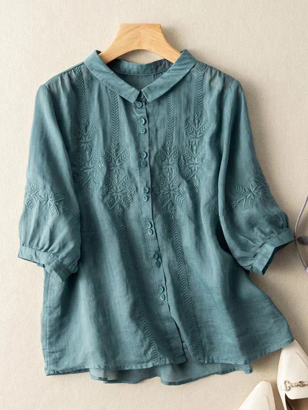 Pure Cotton Embroidered Shirt – Elegant Everyday Wear