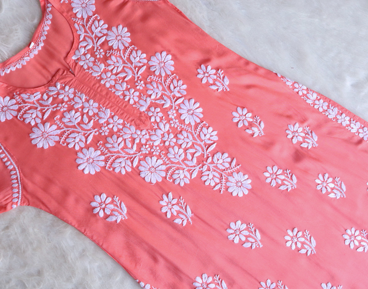 Lali Modal Chikankari Kurti Set