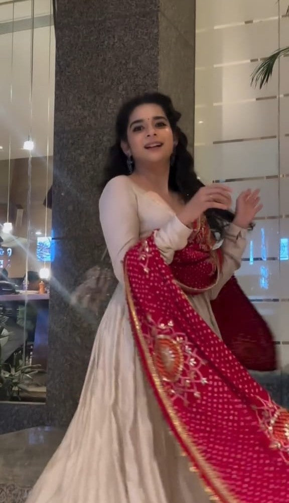 Elegant Roman Silk Anarkali Suit with Full Flair – Festive & Party Wear