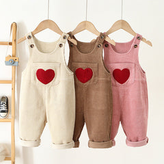 Corduroy Love Girls Embroidered Jumpsuit – Soft Cotton Corduroy