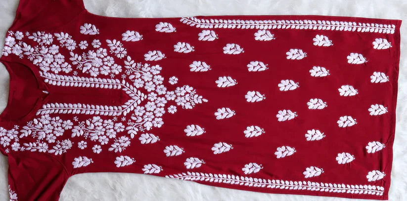 Amaira Maroon Rayon Kurta Pant set