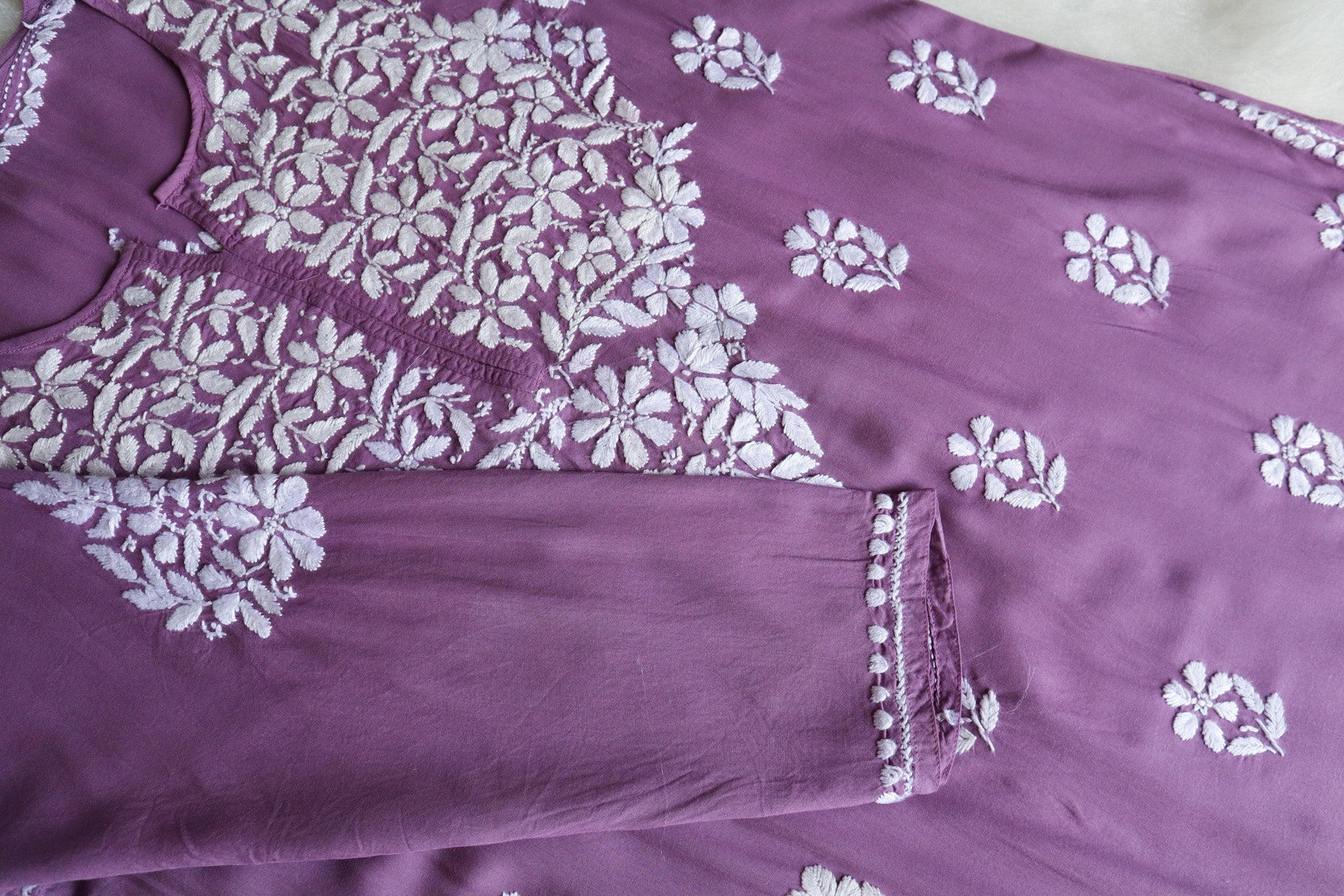 Safaa Dusty Mauve Long Modal Kurta