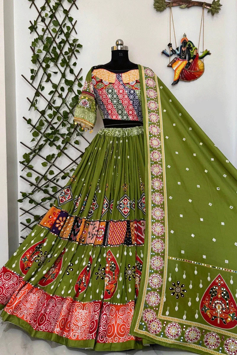 Real Mirror Work With Kodi Work Chaniya Choli For Garba Night