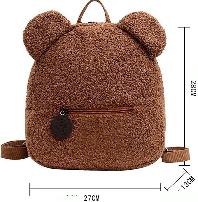 Plush Teddy Bear Backpack – Soft Stuffed Animal Mini Daypack with Adjustable Straps for Kids, Teens & Women