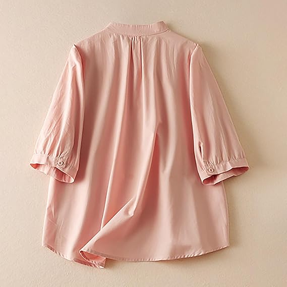 Classic Pure Cotton 3/4 Sleeve Shirt – Everyday Comfort