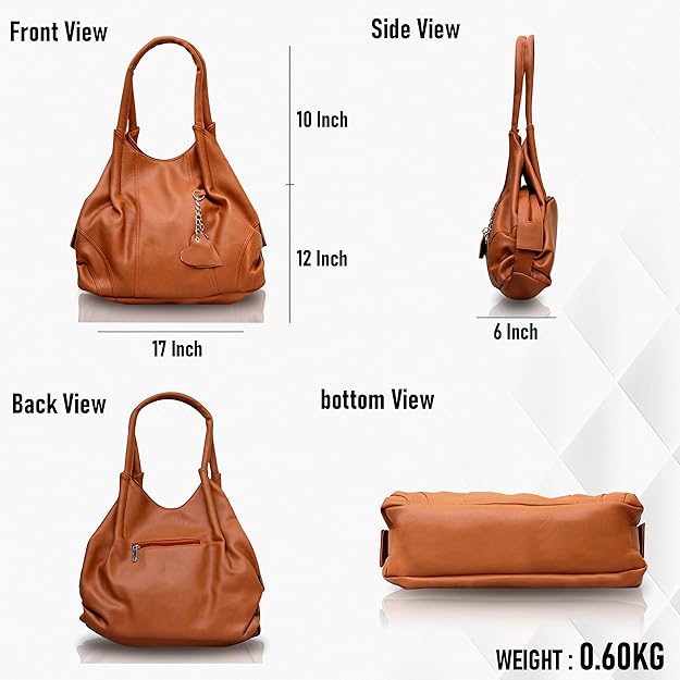 Women's Style Diva Satchel Tote Handbag | Vegan Leather Shoulder Bag | Multi-Pocket Ladies Purse for Daily Use & Gifting