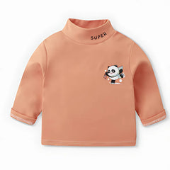Super Panda Neck Baby Boys T-Shirt – Soft Cotton Blend Infant Top, Comfortable & Playful