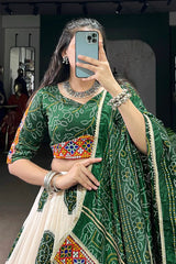 Gujarati Style Green Color Chaniya Choli For Navratri
