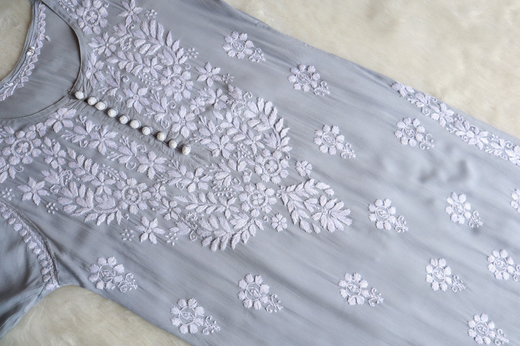 Duaa Pastel Grey Long Modale Kurta