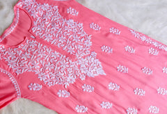 Safaa Rose Pink Long Modal Kurta