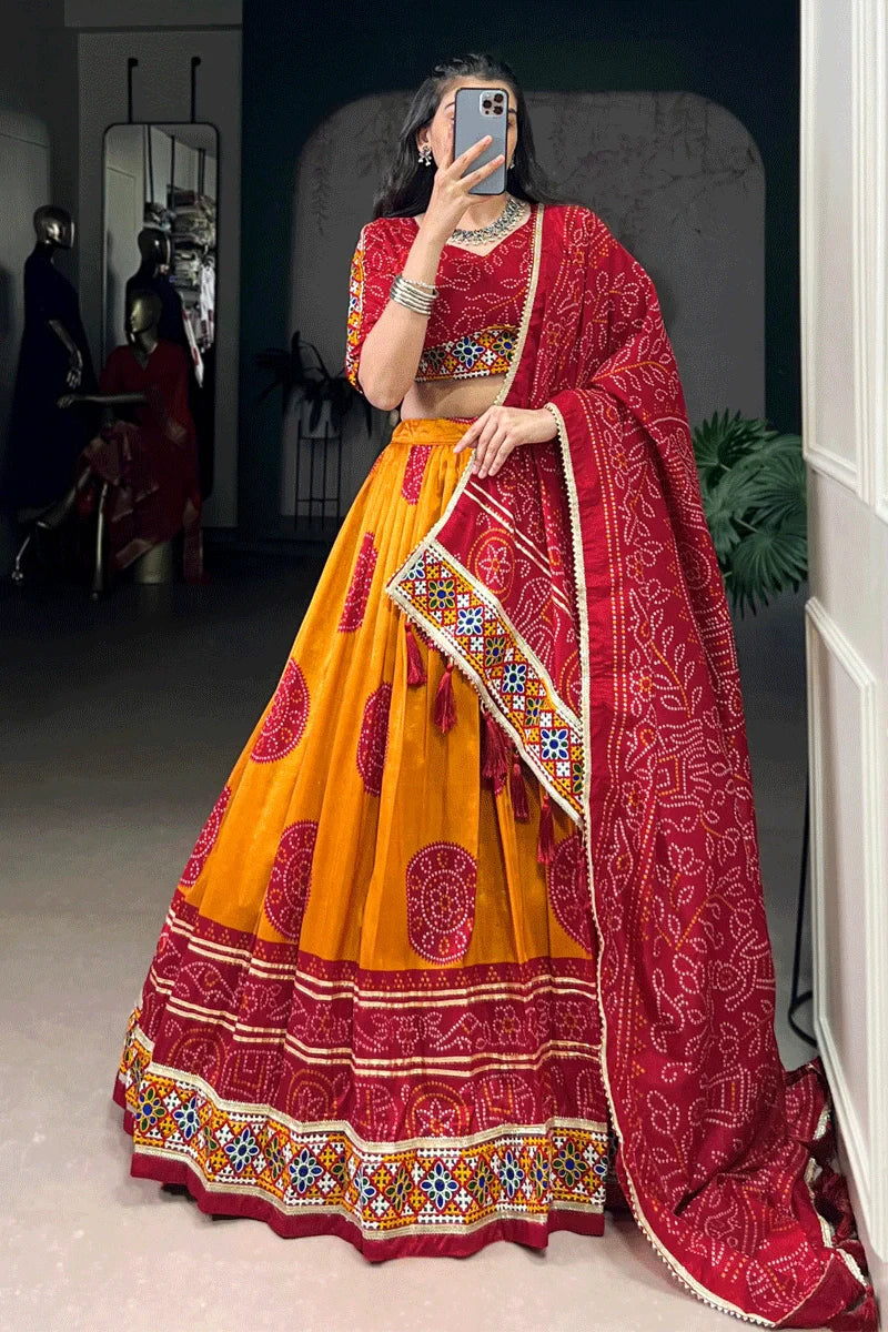 Traditional Gamthi Work Chaniya Choli For Navratri