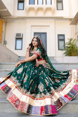 Rajasthani Look Navratri Special Green Chaniya Choli