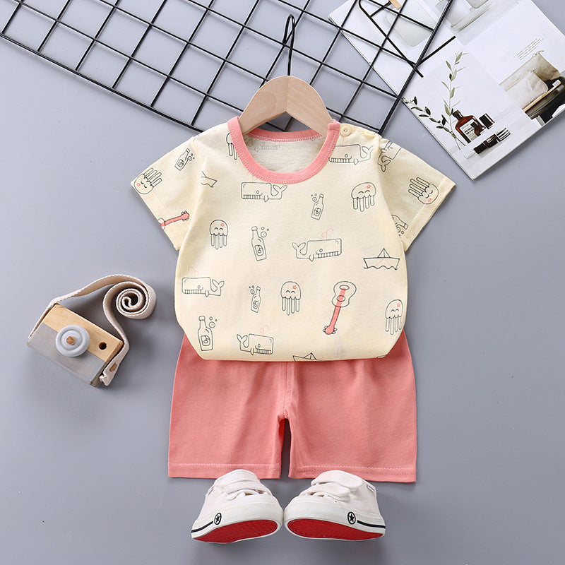 Relax T-Shirt and Bottom Set – Soft Cotton Casual Outfit for Boys or Girls