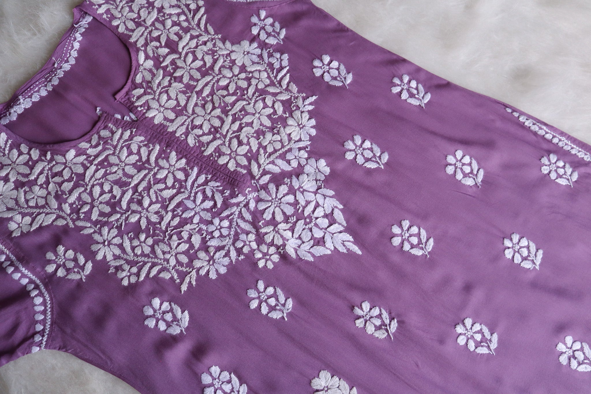 Safaa Dusty Mauve Long Modal Kurta