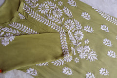 Amaira Olive Green Rayon Kurta Pant set