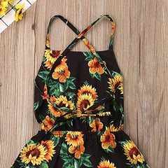 Sunflower Tail Dress – Cotton Blend Summer Dress for Girls