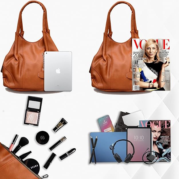 Women's Style Diva Satchel Tote Handbag | Vegan Leather Shoulder Bag | Multi-Pocket Ladies Purse for Daily Use & Gifting