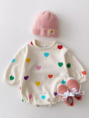 Sweatshirt Girl Cotton Romper – Cozy Everyday Wear for Baby Girls