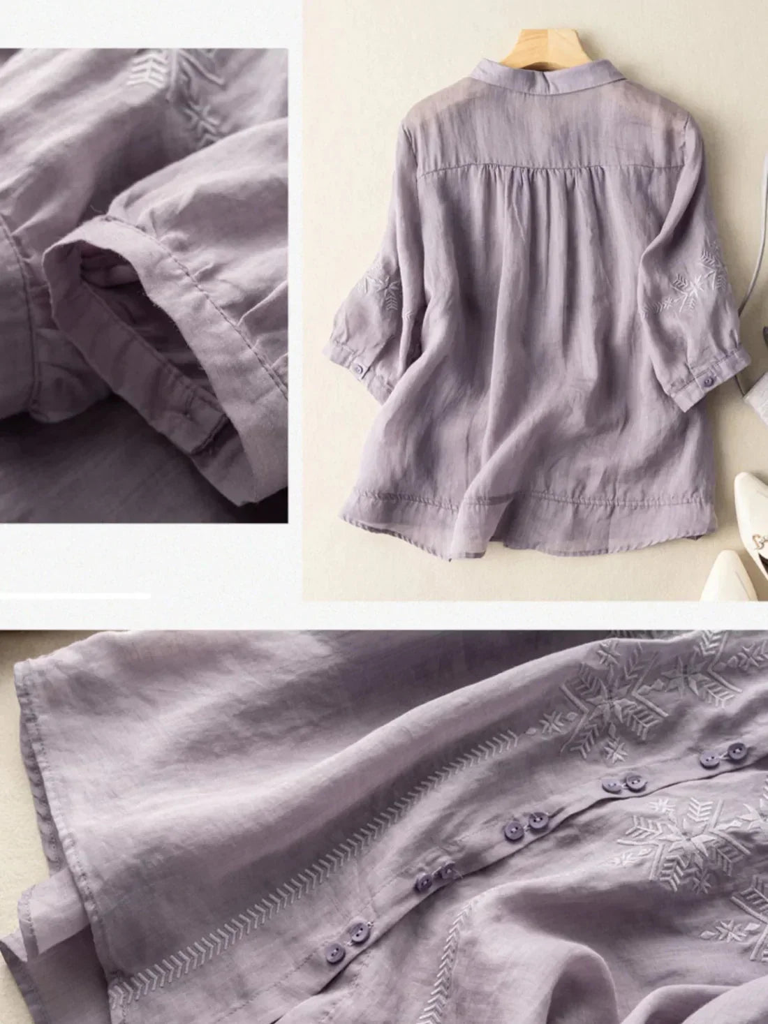 Pure Cotton Embroidered Shirt – Elegant Everyday Wear