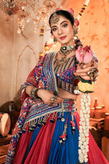 Real Mirror Work With Digital Print Chaniya Choli For Navratri