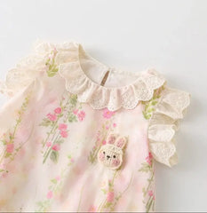 Soft Elegant Baby Girls Romper Dress – Cotton Lined Outfit