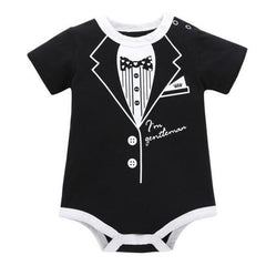 Gentleman Tux Baby Boys Romper – Soft Cotton Formal Outfit for Special Occasions