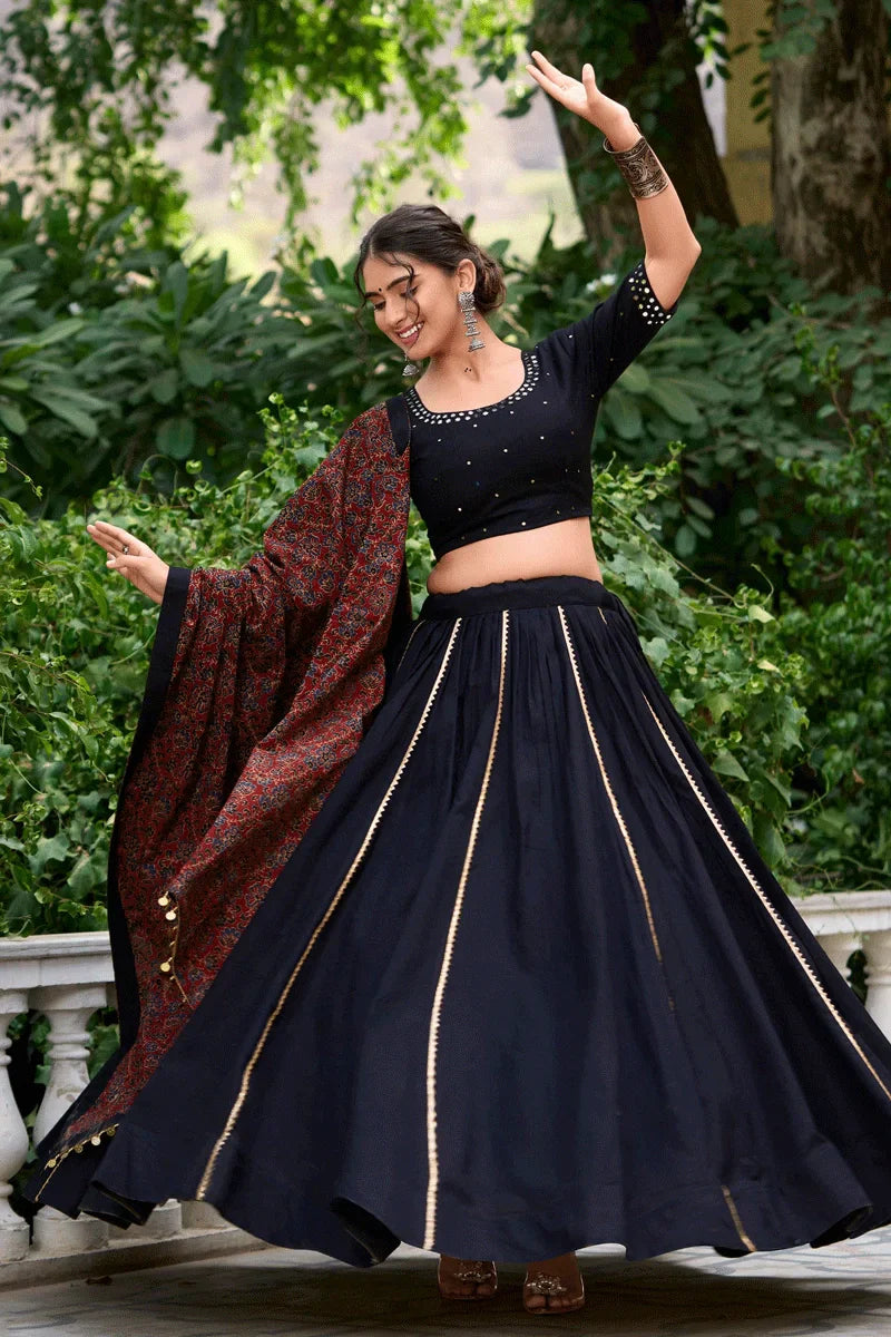 Designer Black Color Chaniya Choli For Garba Night
