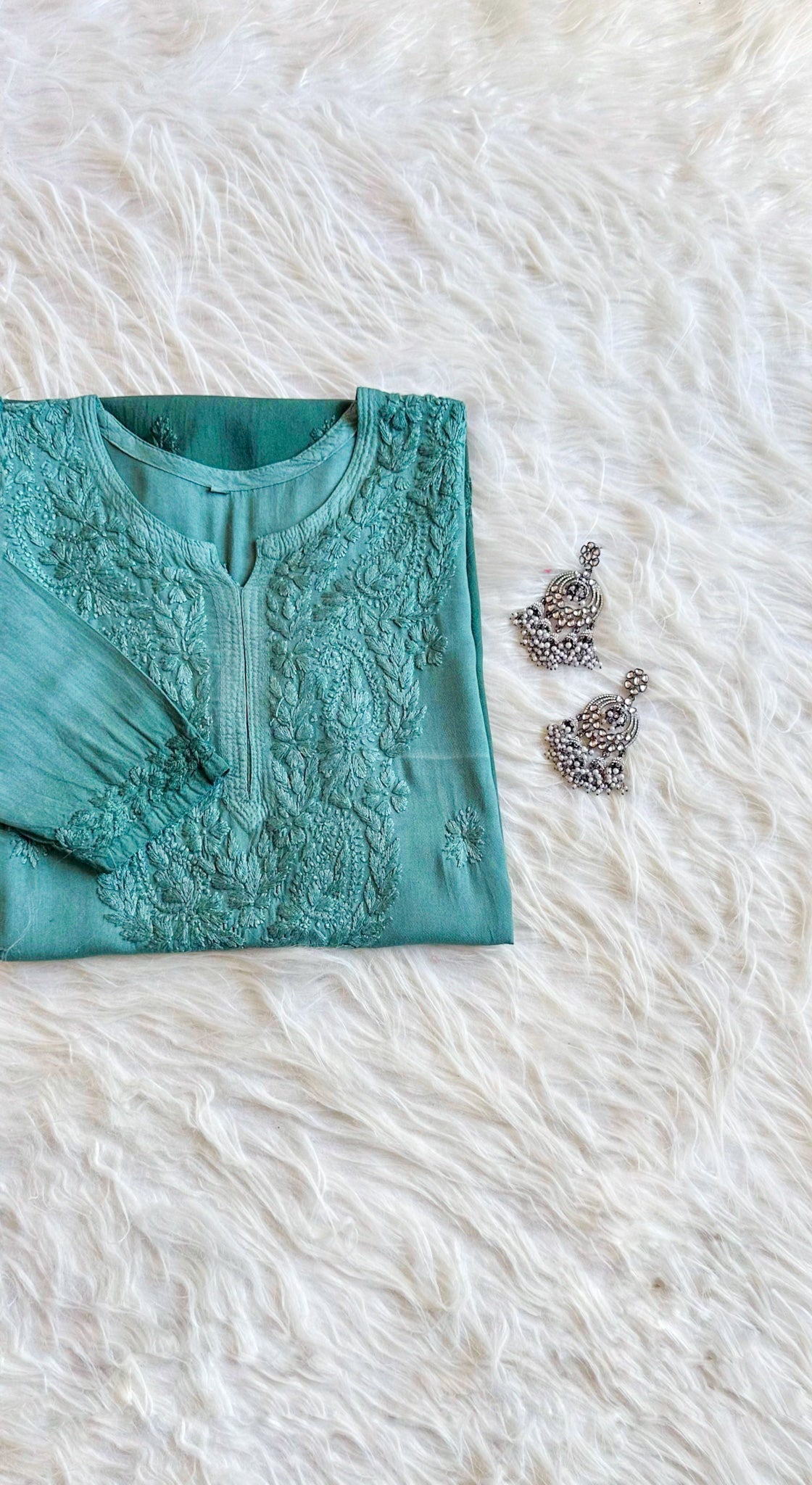 Alysha Sage Green Ombre Long Rayon Kurta