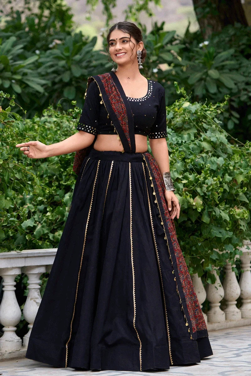 Designer Black Color Chaniya Choli For Garba Night