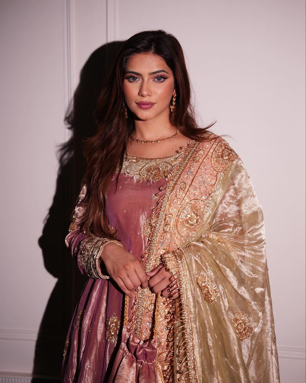 Jimmy Choo Embroidered Kurta Set with Cutwork Dupatta