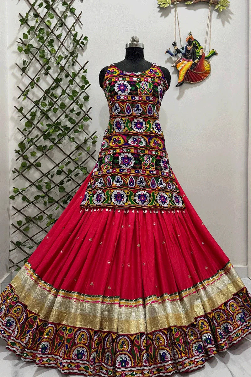 Fully Stitched Gamthi Work Chaniya Choli For Navratri