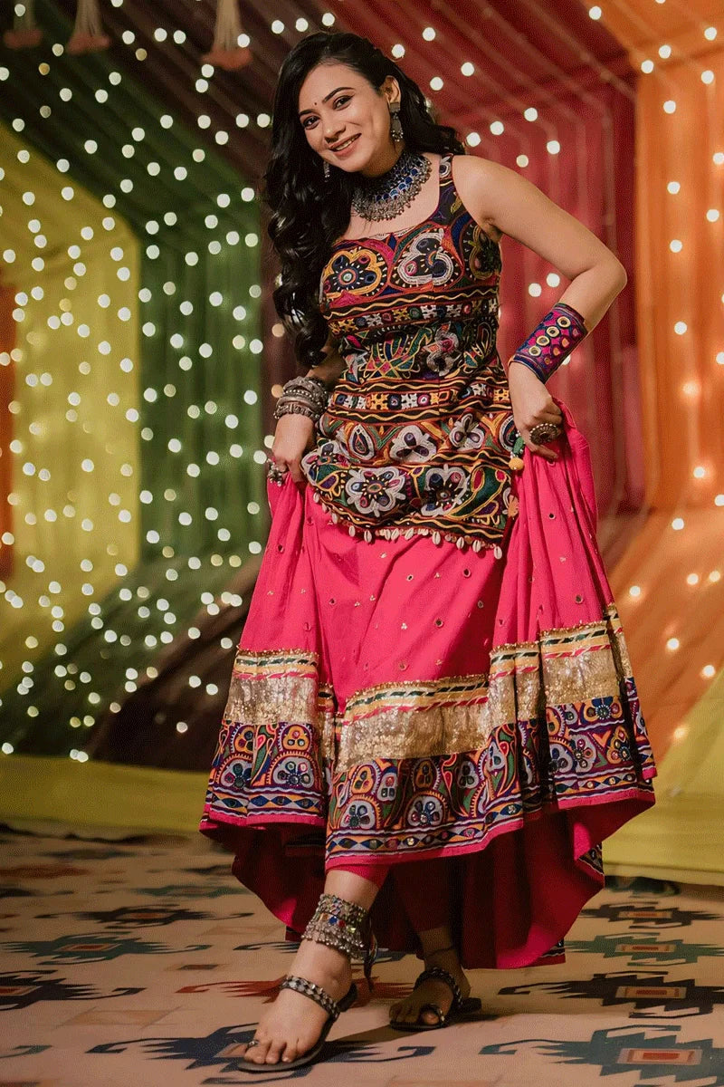 Fully Stitched Gamthi Work Chaniya Choli For Navratri