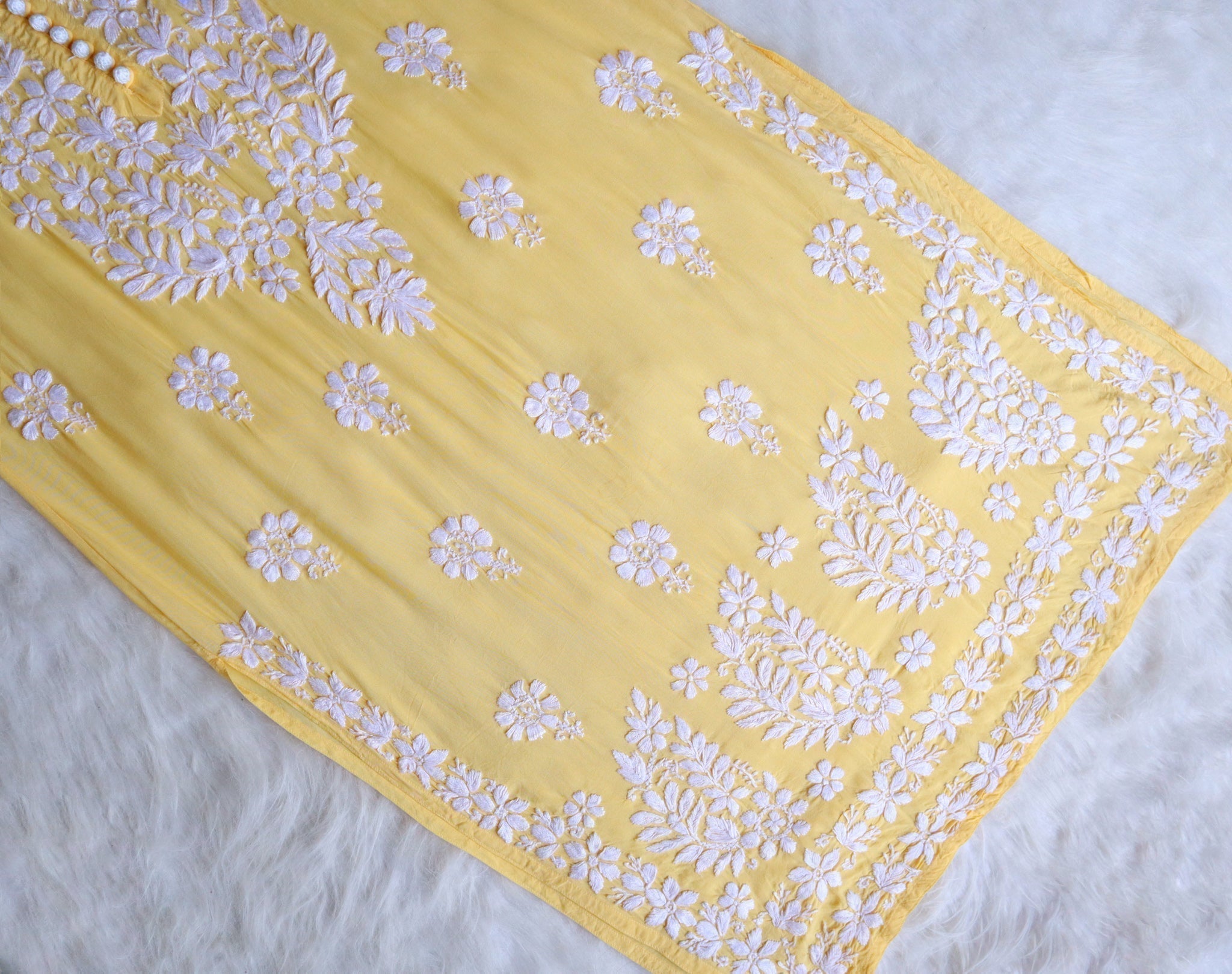 Duaa Yellow Long Modal Kurta