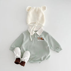 Collared Gen Z Baby Romper – Soft Cotton (Cap Not Included)