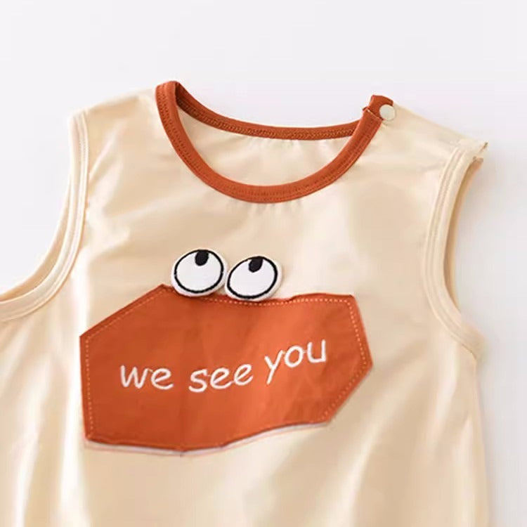 We See You Baby Romper – Soft Cotton Unisex Outfit for Boys & Girls