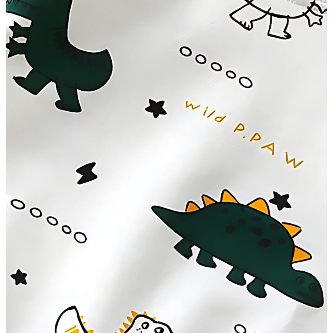 Little Jurassic Joy Boys and Girls Cotton Blend T-Shirt – Fun Dinosaur Print Casual Wear