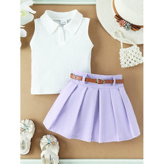 Sana Cool Baby Girls Skirt and Top Set – Soft Cotton Blend Summer Outfit