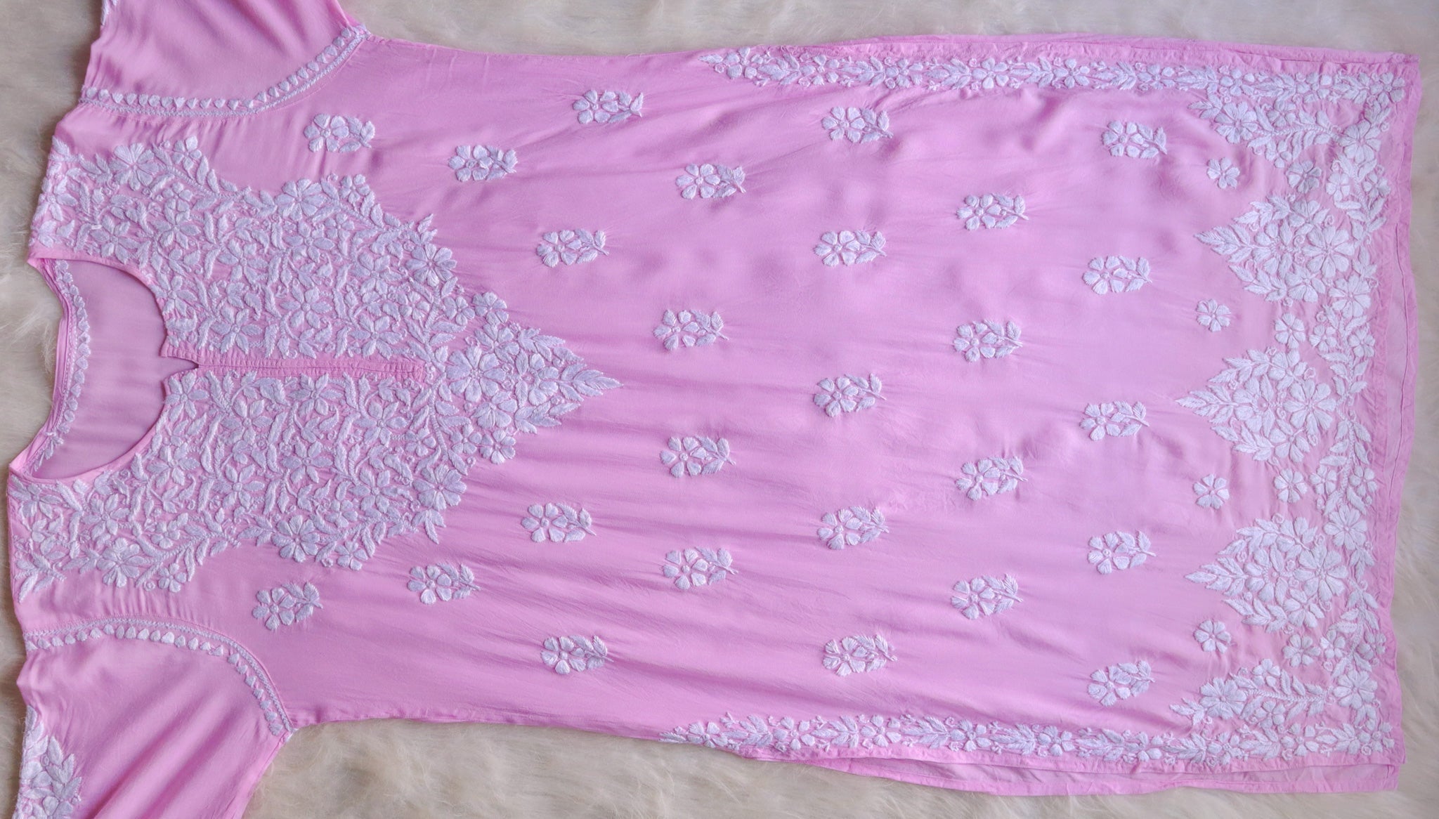Safaa Baby Pink Long Modal Kurta